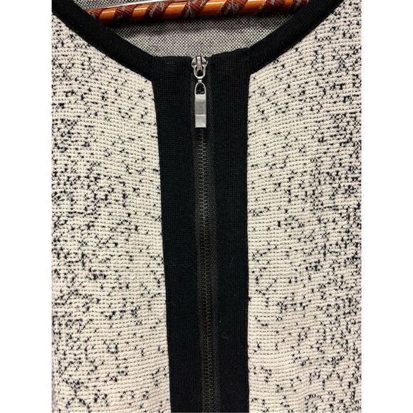 Chico’s Black & Gray Marked Knit Long Line Zio Up Cardigan Jacket sz 3 or XL - Picture 3 of 8